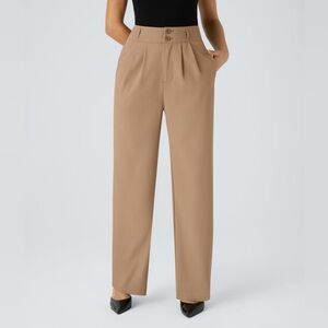 Halara NWOT Flex™ High Waisted Zipper Pocket Shirred Straight Leg Work Pant - M
